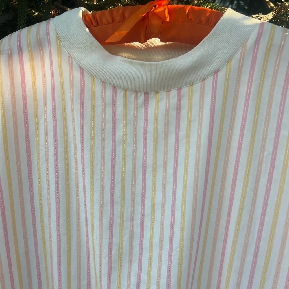 Vtg Liz Claiborne Pink, Yellow, White Striped Long-Sleeve Pullover Top | Small - Picture 12 of 13